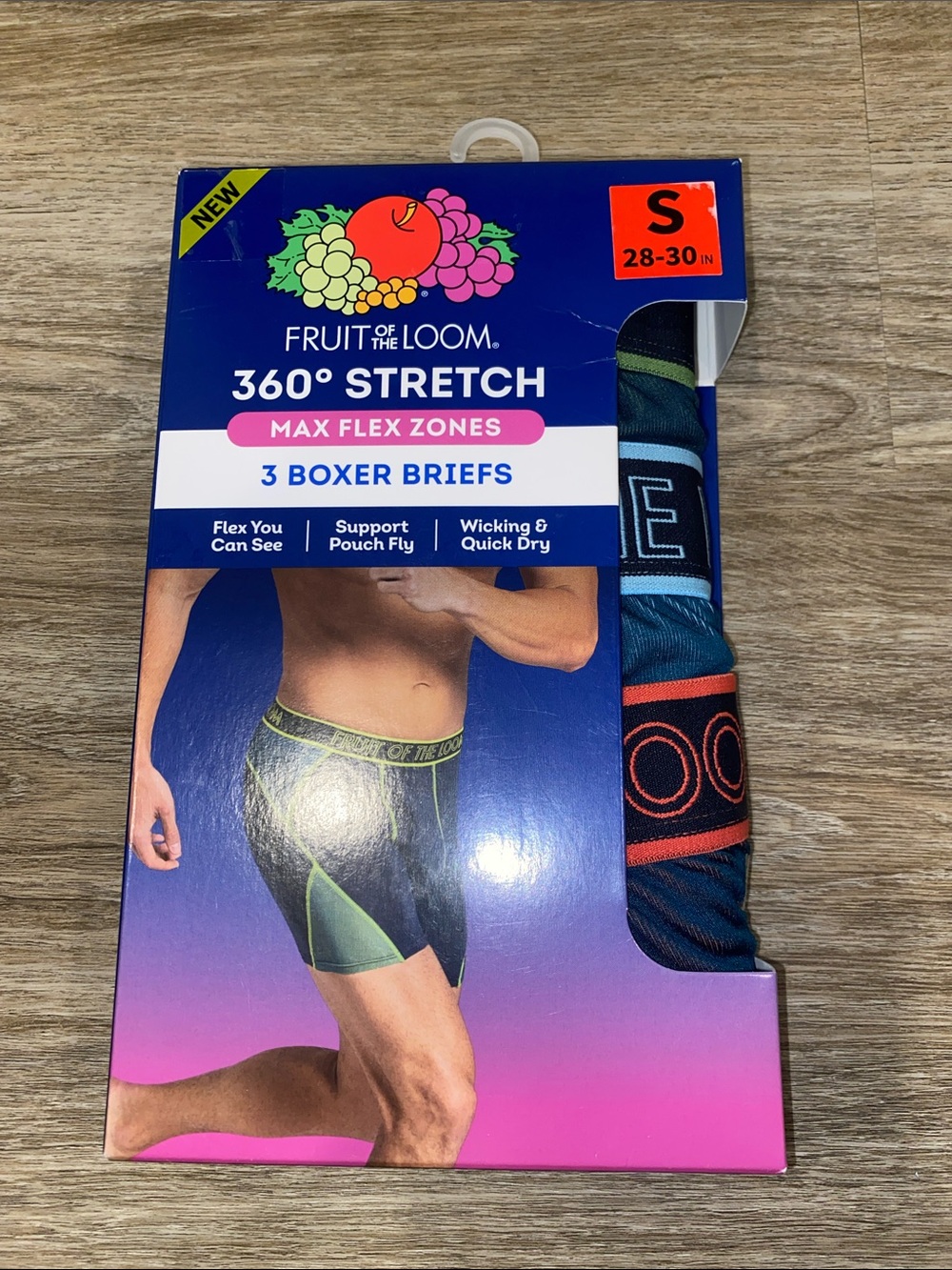 Fruit of the Loom 3-Pack Boxer Briefs - Black, Green, Navy